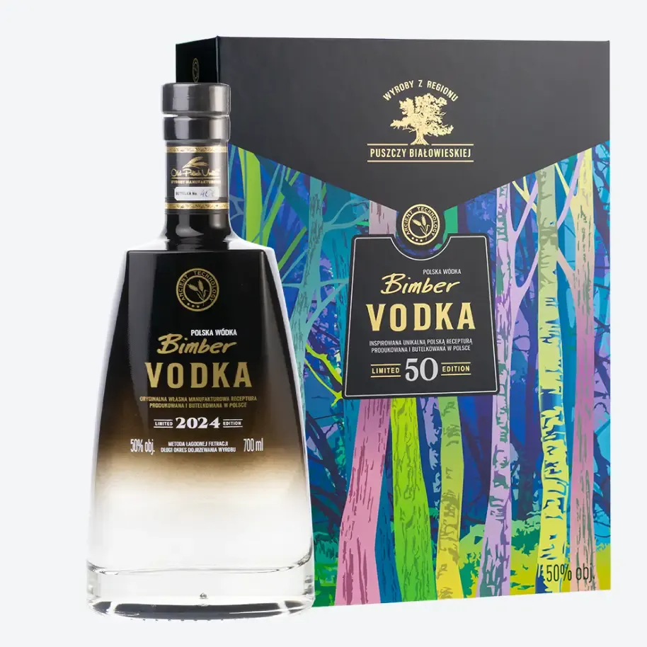 Bimber Vodka 50% 0,7L zestaw z kieliszkami