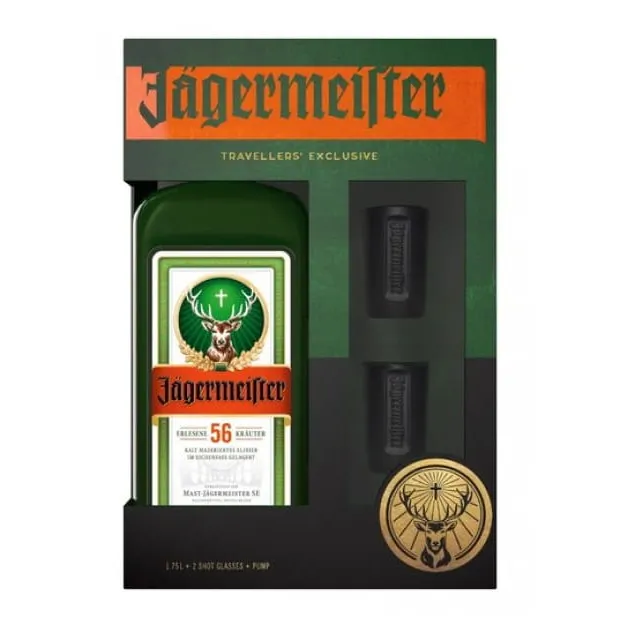 Jagermeister 1,75L zestaw z kieliszkami