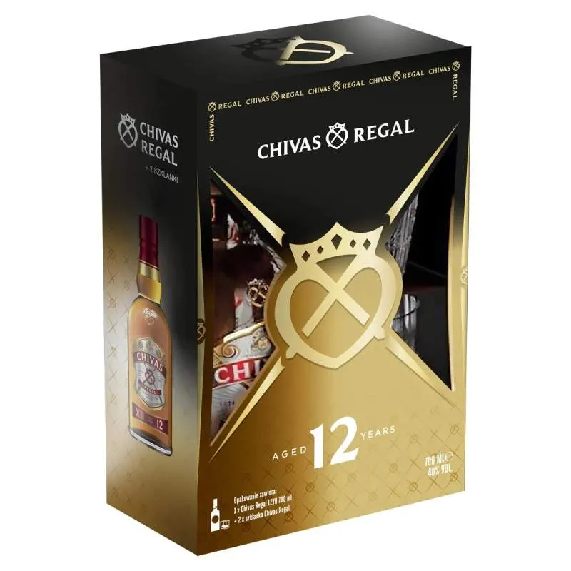 Chivas Regal 12YO 0,7L ze szklankami